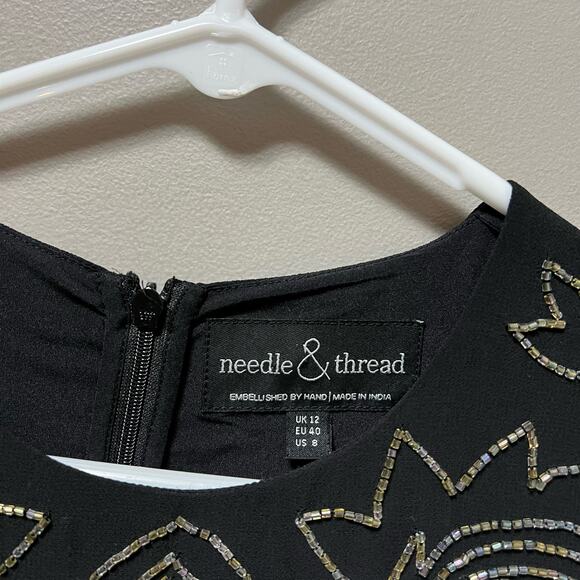 Needle & Thread Ornate Black Dress Intricate Beading Vintage-Inspired Glam 8 - Picture 6 of 10